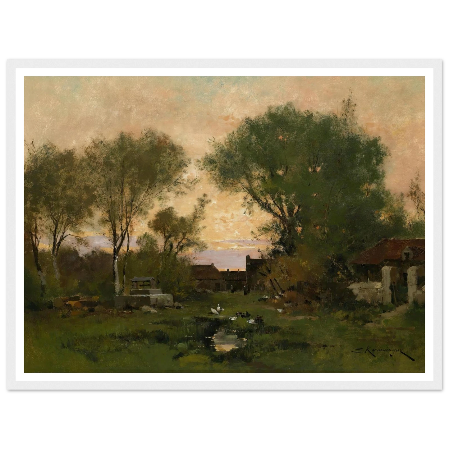 Abendstimmung Art Print | Eugene Galien Laloue - Framed Poster - 30x40 cm / 12x16″ - Black frame