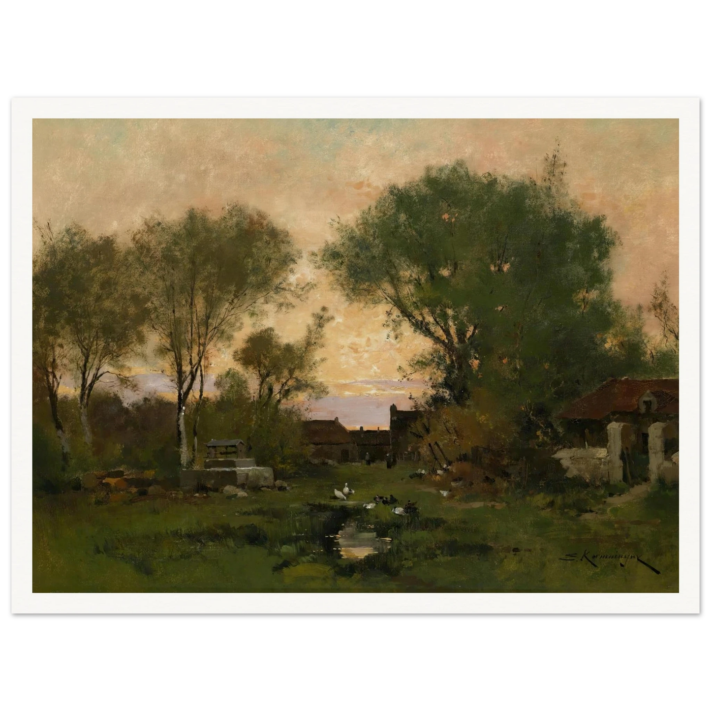 Abendstimmung Art Print | Eugene Galien Laloue - Framed Poster - 30x40 cm / 12x16″ - Black frame