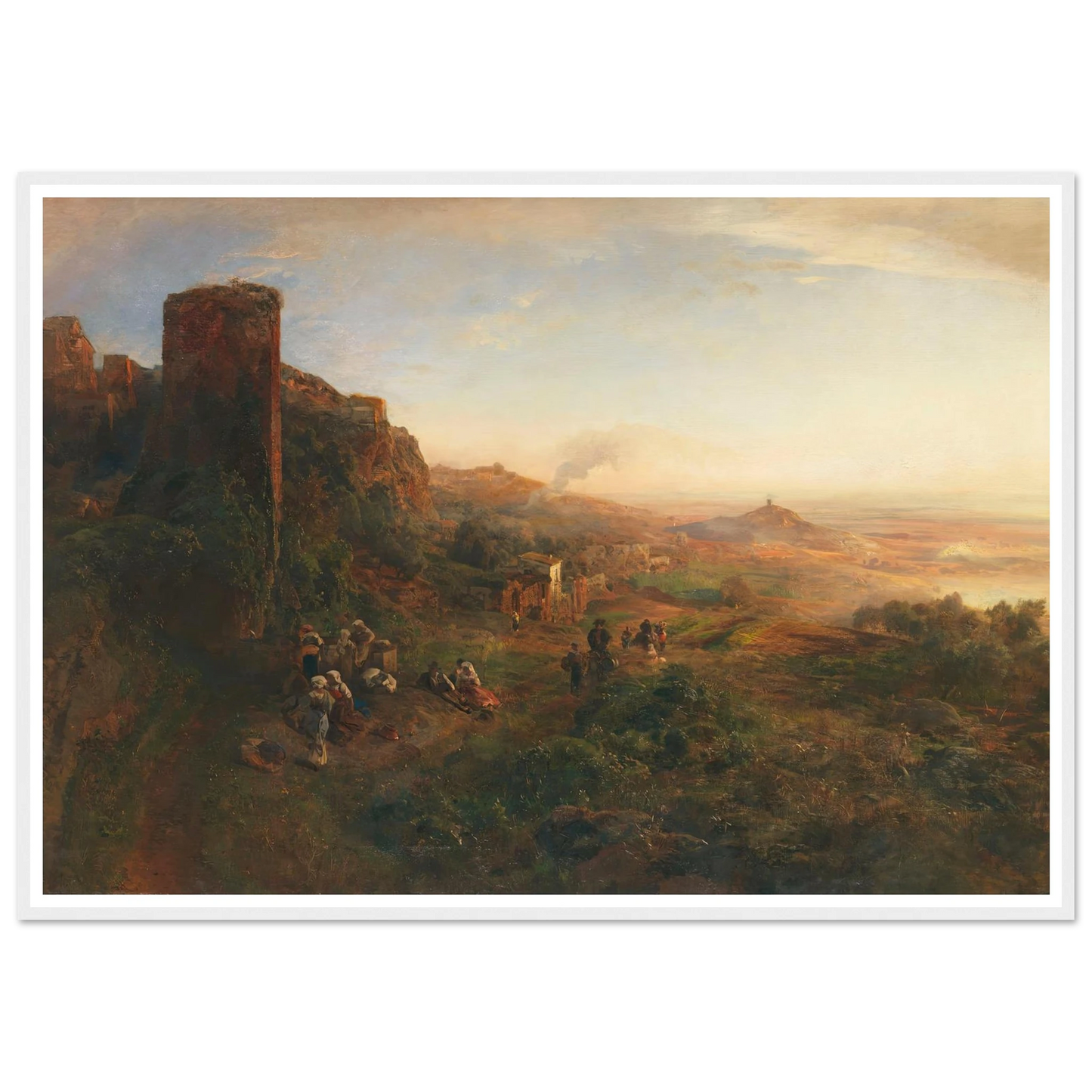 Abendstimmung in den Albaner Bergen (1890) Art Print | Oswald Achenbach - Framed Poster - 30x40 cm / 12x16″ - Black frame