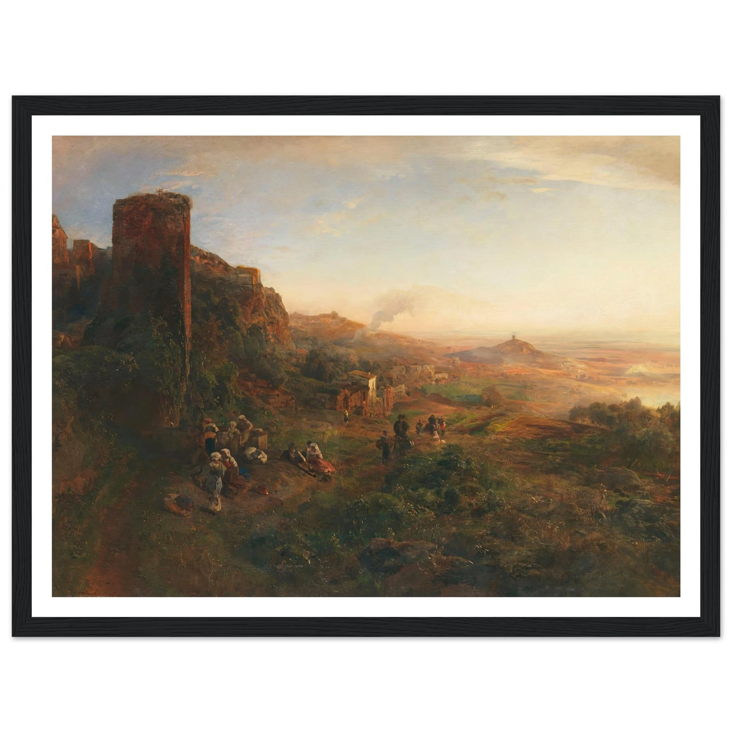 Abendstimmung in den Albaner Bergen (1890) Art Print | Oswald Achenbach - Framed Poster - 30x40 cm / 12x16″ - Black frame