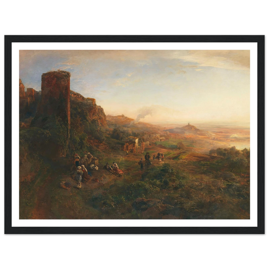 Abendstimmung in den Albaner Bergen (1890) Art Print | Oswald Achenbach - Framed Poster - 30x40 cm / 12x16″ - Black frame