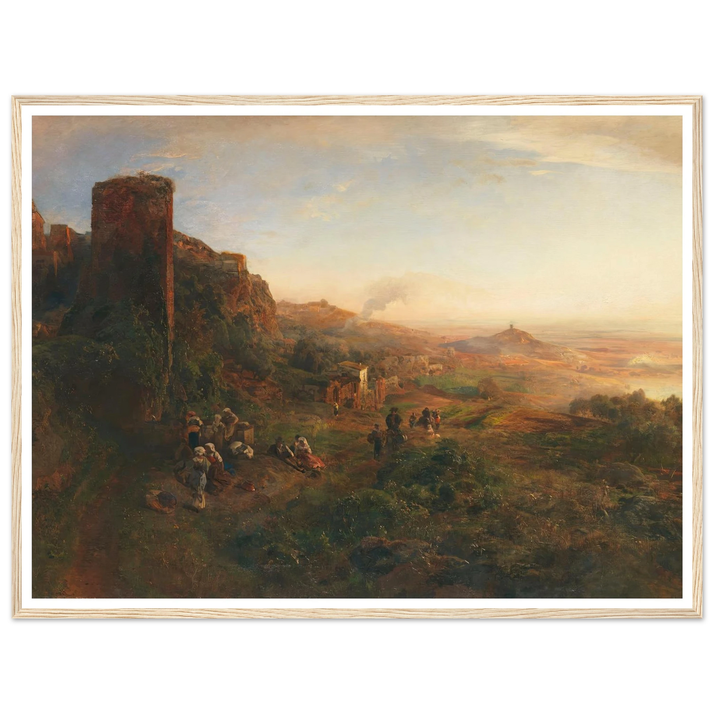 Abendstimmung in den Albaner Bergen (1890) Art Print | Oswald Achenbach - Framed Poster - 30x40 cm / 12x16″ - Black frame