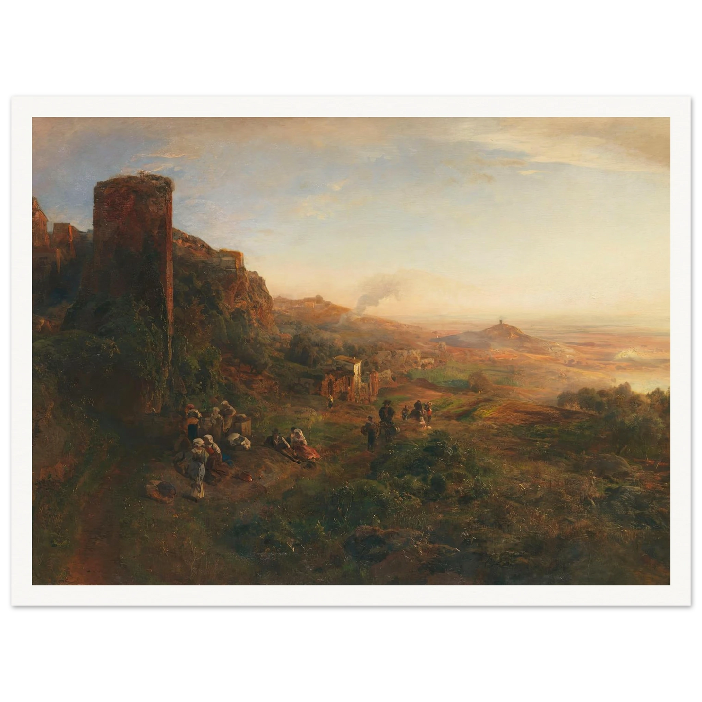 Abendstimmung in den Albaner Bergen (1890) Art Print | Oswald Achenbach - Framed Poster - 30x40 cm / 12x16″ - Black frame