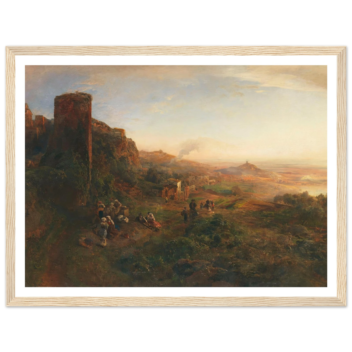 Abendstimmung in den Albaner Bergen (1890) Art Print | Oswald Achenbach - Framed Poster - 30x40 cm / 12x16″ - Black frame