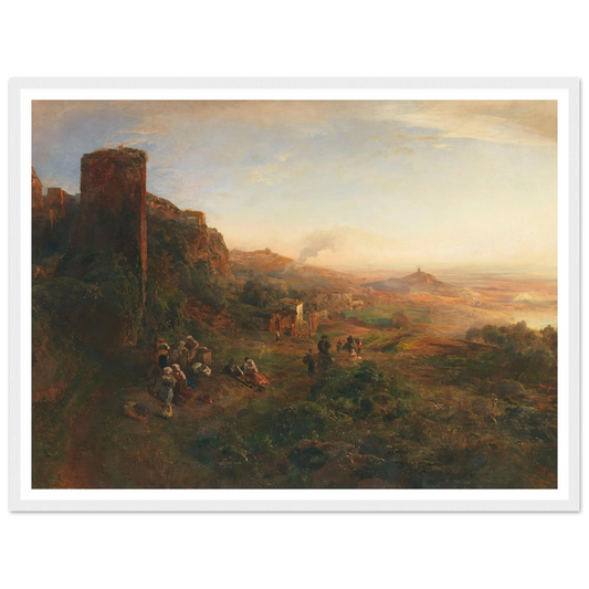Abendstimmung in den Albaner Bergen (1890) Art Print | Oswald Achenbach - Framed Poster - 30x40 cm / 12x16″ - Black frame