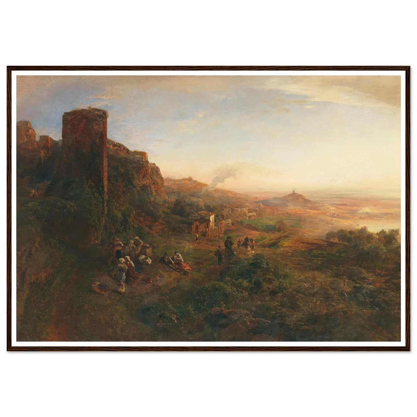 Abendstimmung in den Albaner Bergen (1890) Art Print | Oswald Achenbach - Framed Poster - 30x40 cm / 12x16″ - Black frame