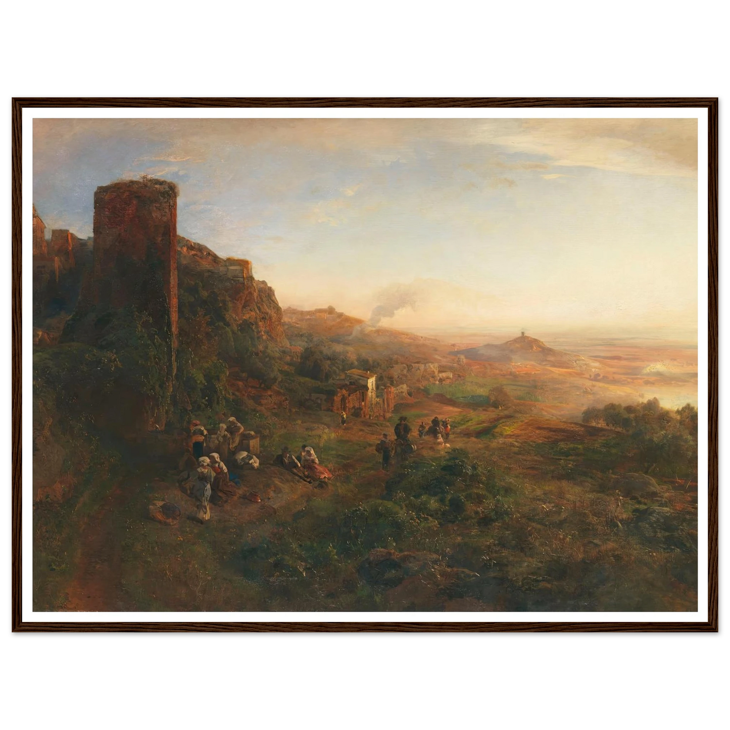 Abendstimmung in den Albaner Bergen (1890) Art Print | Oswald Achenbach - Framed Poster - 30x40 cm / 12x16″ - Black frame