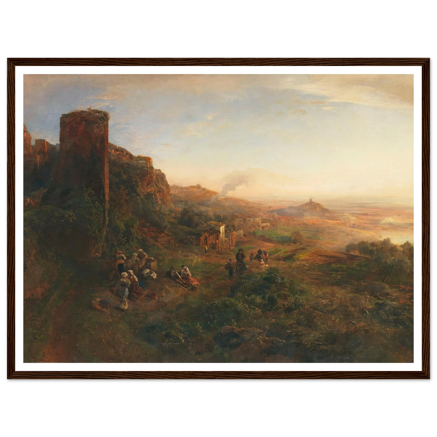 Abendstimmung in den Albaner Bergen (1890) Art Print | Oswald Achenbach - Framed Poster - 30x40 cm / 12x16″ - Black frame