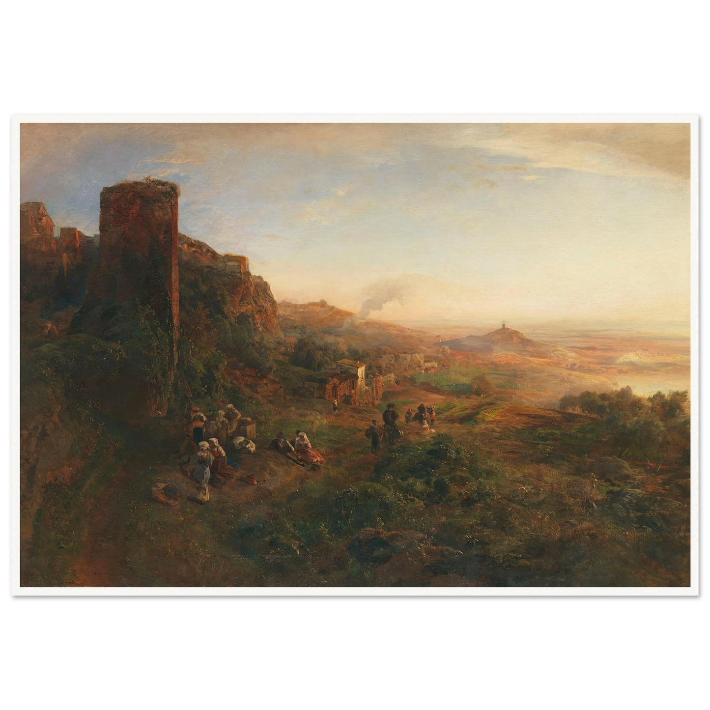Abendstimmung in den Albaner Bergen (1890) Art Print | Oswald Achenbach - Framed Poster - 30x40 cm / 12x16″ - Black frame