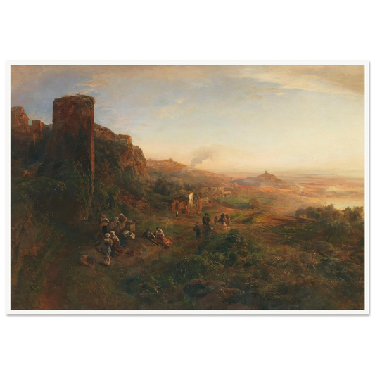 Abendstimmung in den Albaner Bergen (1890) Art Print | Oswald Achenbach - Framed Poster - 30x40 cm / 12x16″ - Black frame