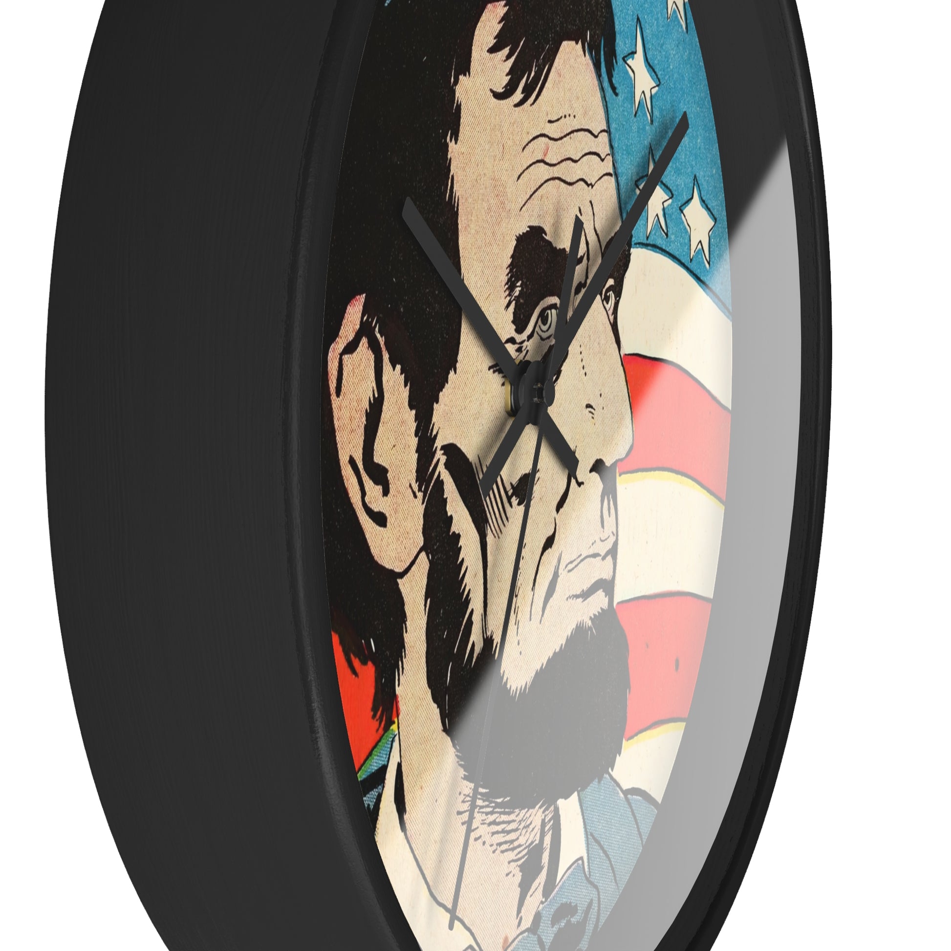 Abraham Lincoln Wall Clock | U.S. Information Agency - Black - Black Base - 10"