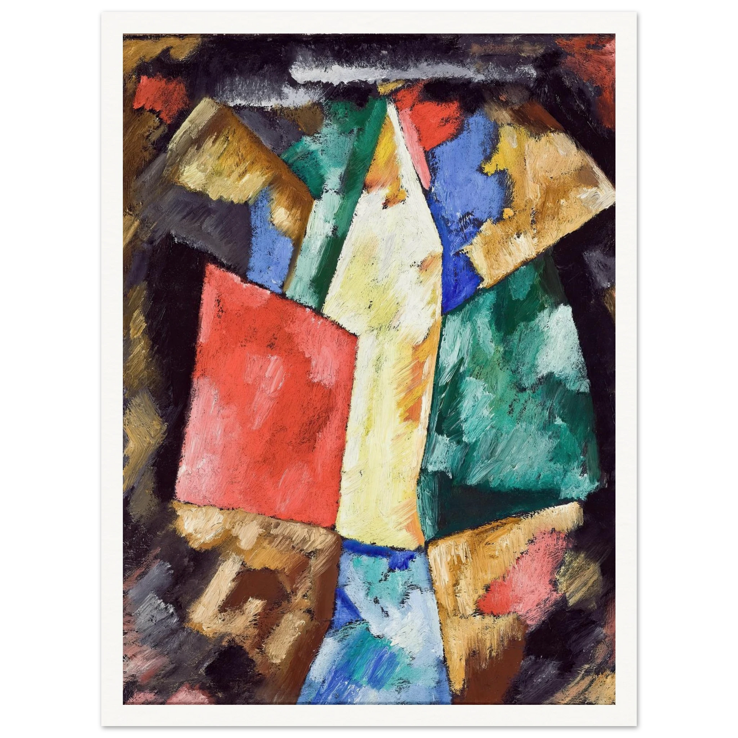 Abstraction, Blue, Yellow and Green (circa 1913) Art Print | Marsden Hartley - Framed Poster - 30x40 cm / 12x16″ - Black frame