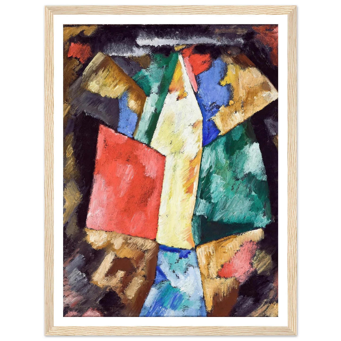 Abstraction, Blue, Yellow and Green (circa 1913) Art Print | Marsden Hartley - Framed Poster - 30x40 cm / 12x16″ - Black frame
