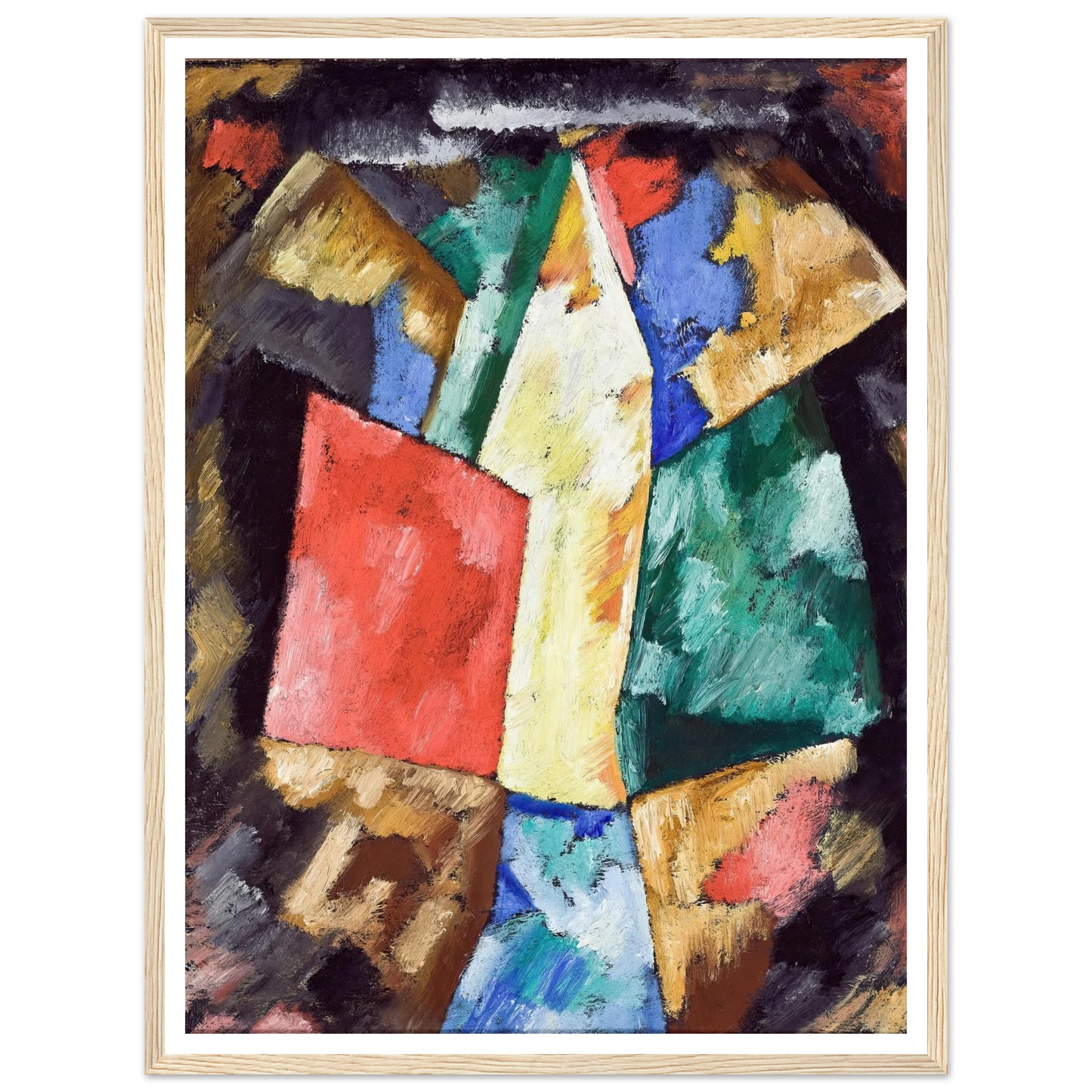Abstraction, Blue, Yellow and Green (circa 1913) Art Print | Marsden Hartley - Framed Poster - 30x40 cm / 12x16″ - Black frame