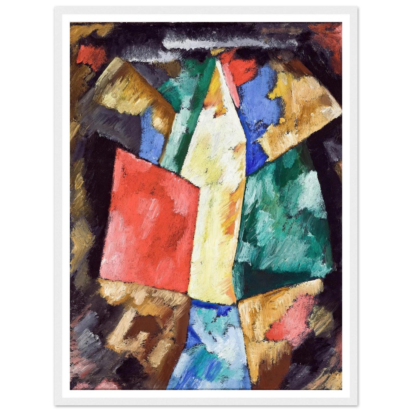 Abstraction, Blue, Yellow and Green (circa 1913) Art Print | Marsden Hartley - Framed Poster - 30x40 cm / 12x16″ - Black frame
