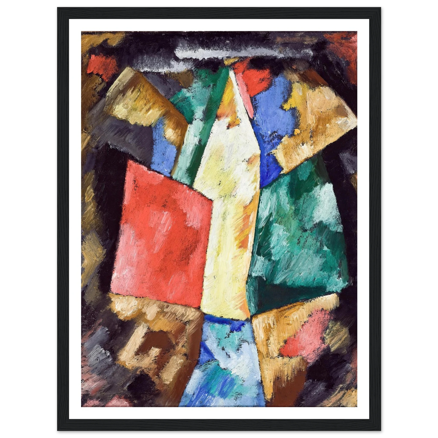 Abstraction, Blue, Yellow and Green (circa 1913) Art Print | Marsden Hartley - Framed Poster - 30x40 cm / 12x16″ - Black frame