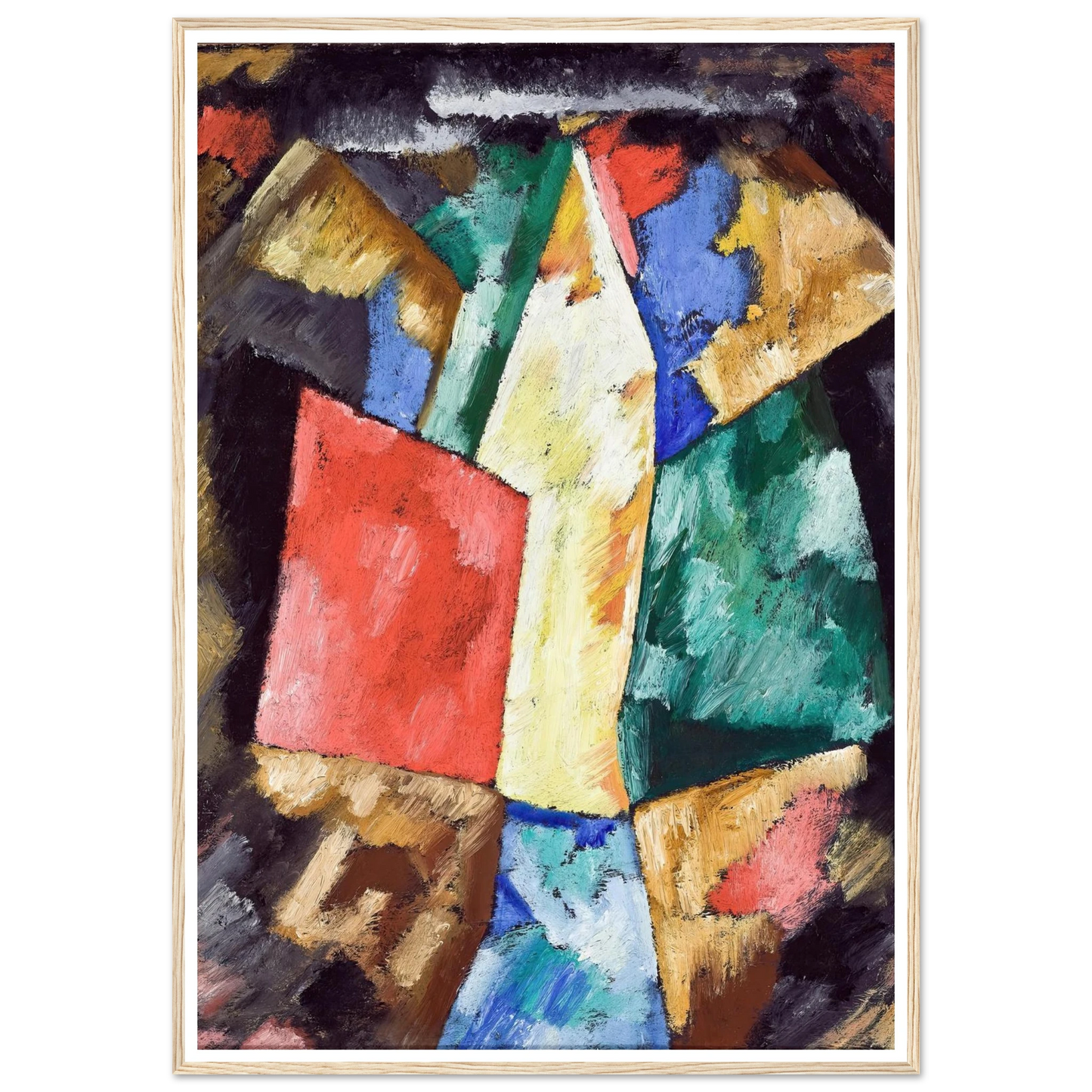 Abstraction, Blue, Yellow and Green (circa 1913) Art Print | Marsden Hartley - Framed Poster - 30x40 cm / 12x16″ - Black frame