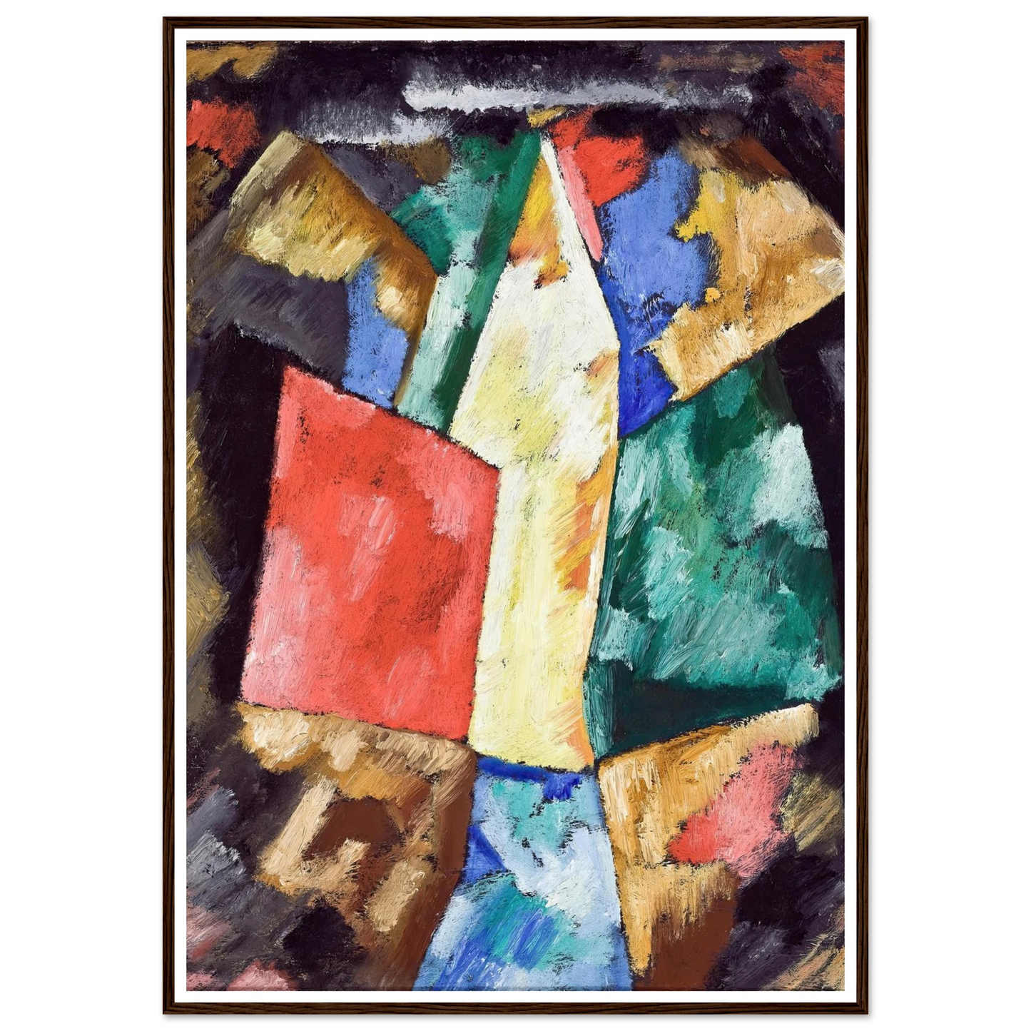 Abstraction, Blue, Yellow and Green (circa 1913) Art Print | Marsden Hartley - Framed Poster - 30x40 cm / 12x16″ - Black frame