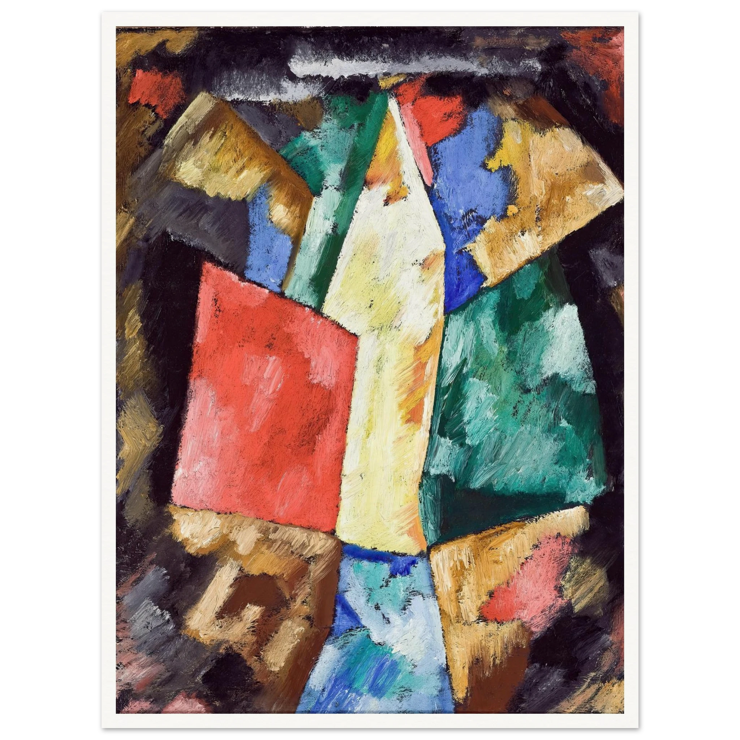 Abstraction, Blue, Yellow and Green (circa 1913) Art Print | Marsden Hartley - Framed Poster - 30x40 cm / 12x16″ - Black frame