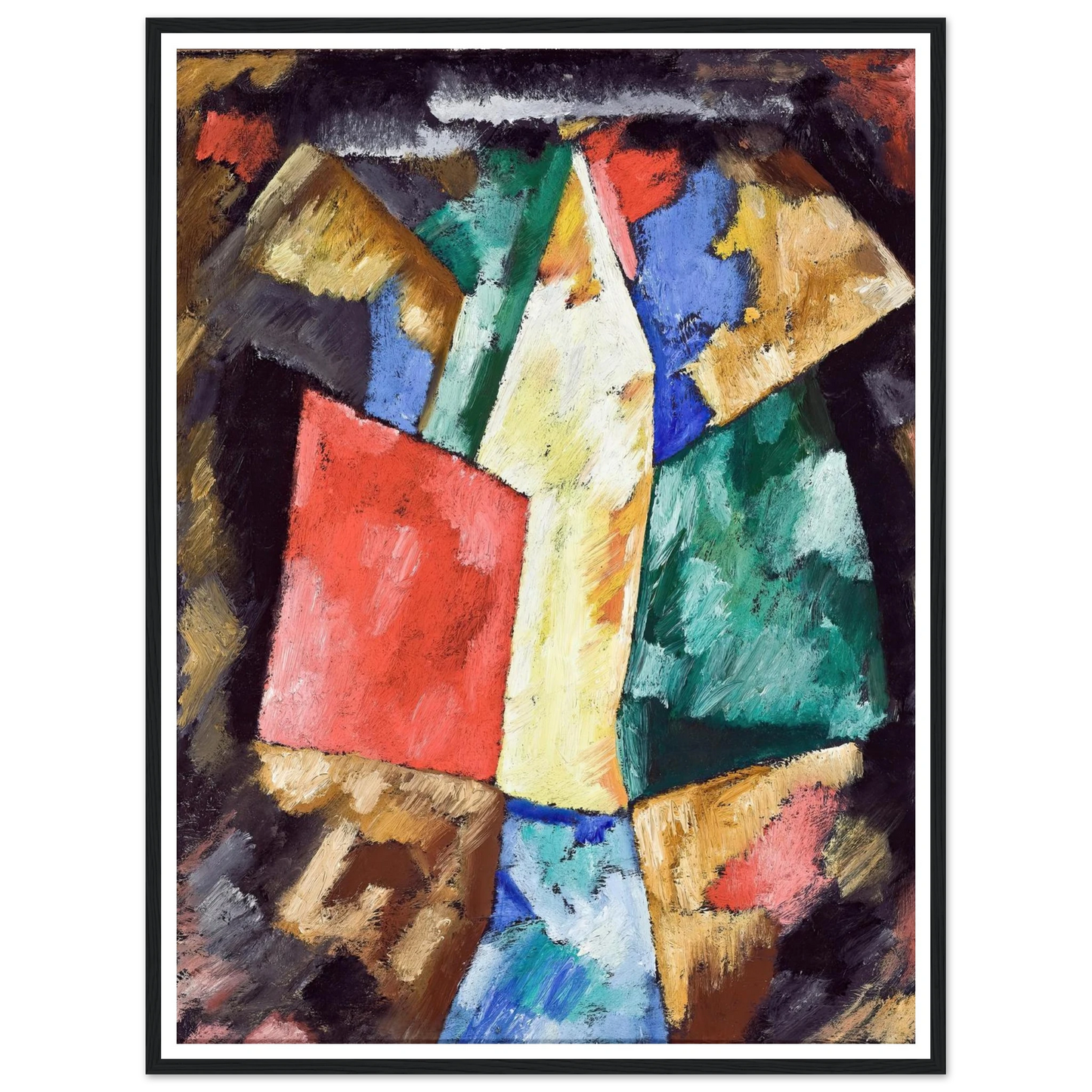 Abstraction, Blue, Yellow and Green (circa 1913) Art Print | Marsden Hartley - Framed Poster - 30x40 cm / 12x16″ - Black frame