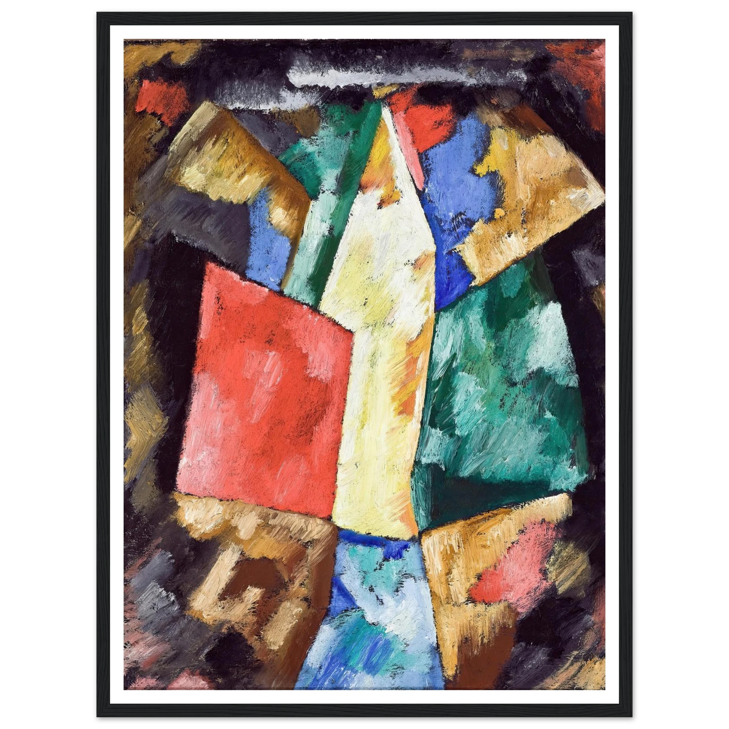 Abstraction, Blue, Yellow and Green (circa 1913) Art Print | Marsden Hartley - Framed Poster - 30x40 cm / 12x16″ - Black frame