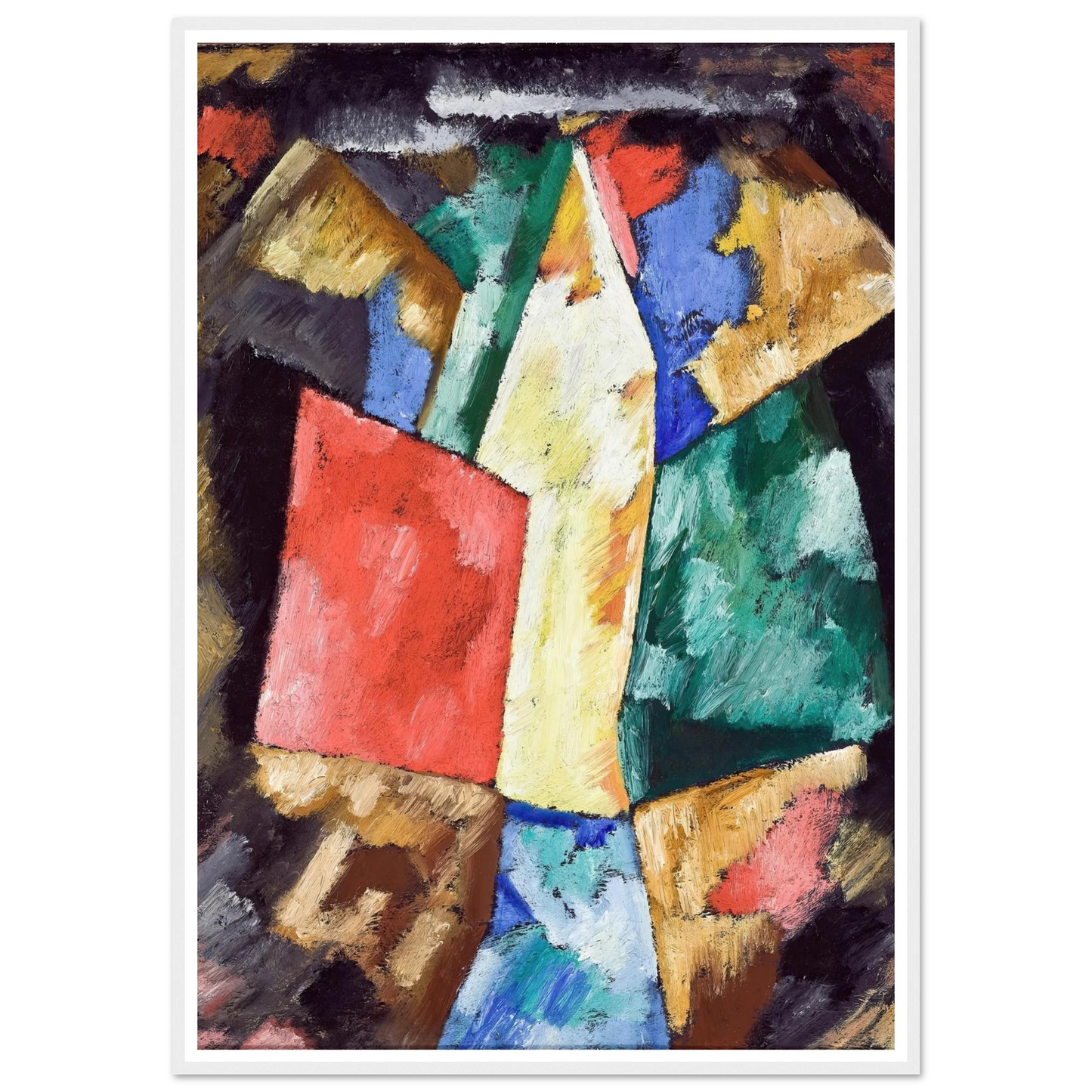 Abstraction, Blue, Yellow and Green (circa 1913) Art Print | Marsden Hartley - Framed Poster - 30x40 cm / 12x16″ - Black frame