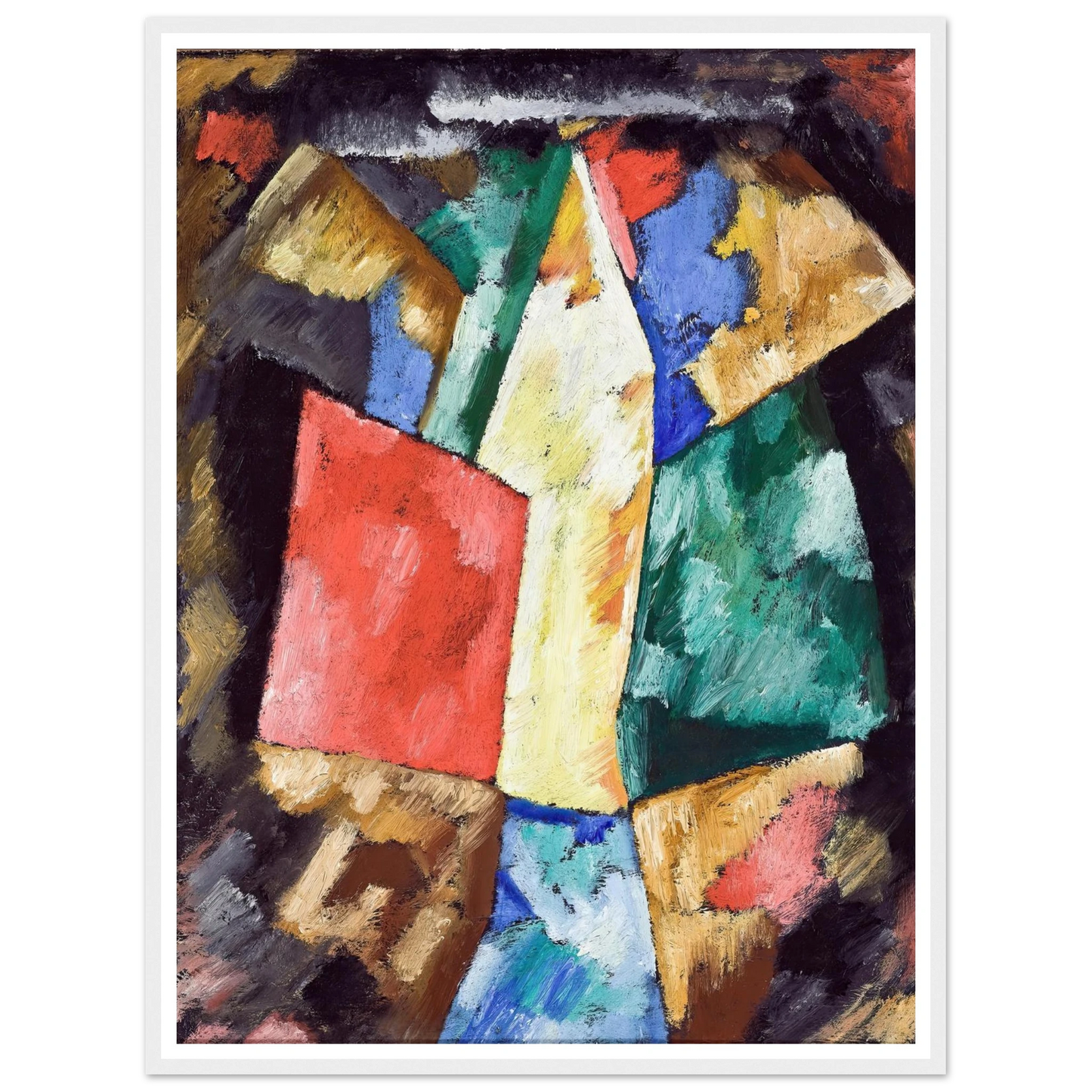 Abstraction, Blue, Yellow and Green (circa 1913) Art Print | Marsden Hartley - Framed Poster - 30x40 cm / 12x16″ - Black frame