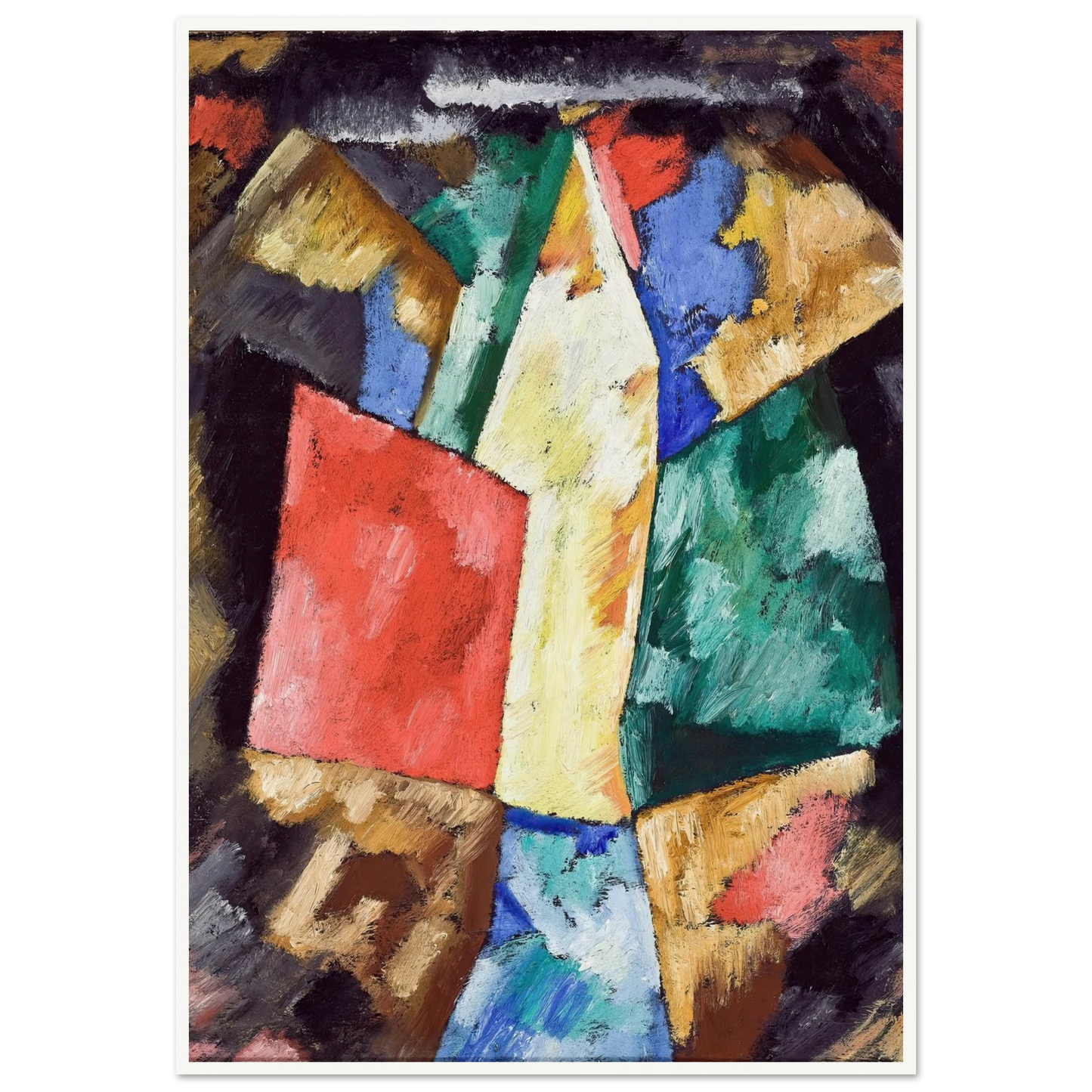 Abstraction, Blue, Yellow and Green (circa 1913) Art Print | Marsden Hartley - Framed Poster - 30x40 cm / 12x16″ - Black frame