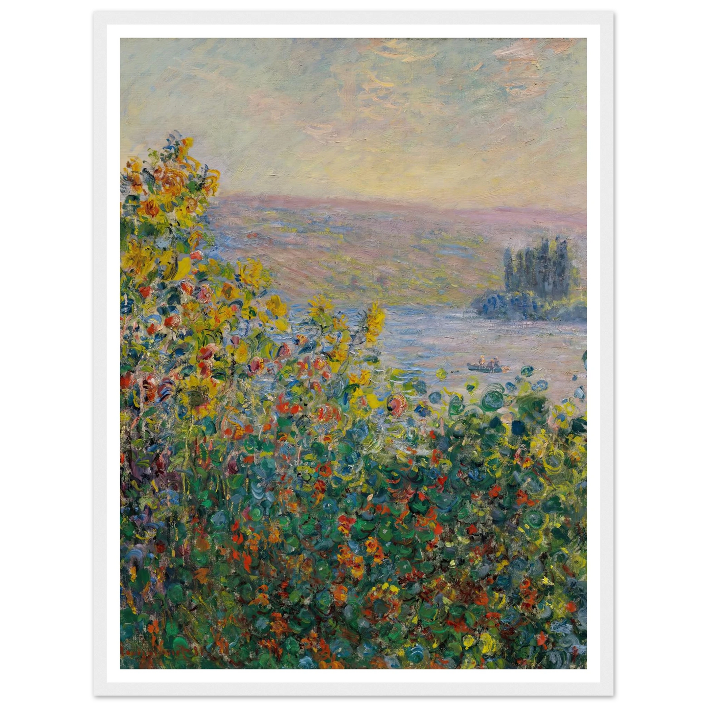 Flower Beds at Vétheuil (1881) Art Print | Claude Monet-Quipham Collections