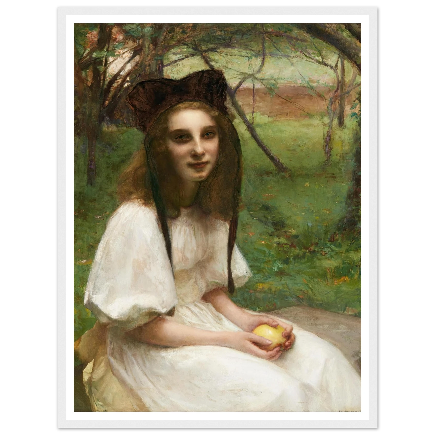 A portrait of a girl in a white dress Art Print | Pascal Adolphe Jean Dagnan Bouveret-Quipham Collections