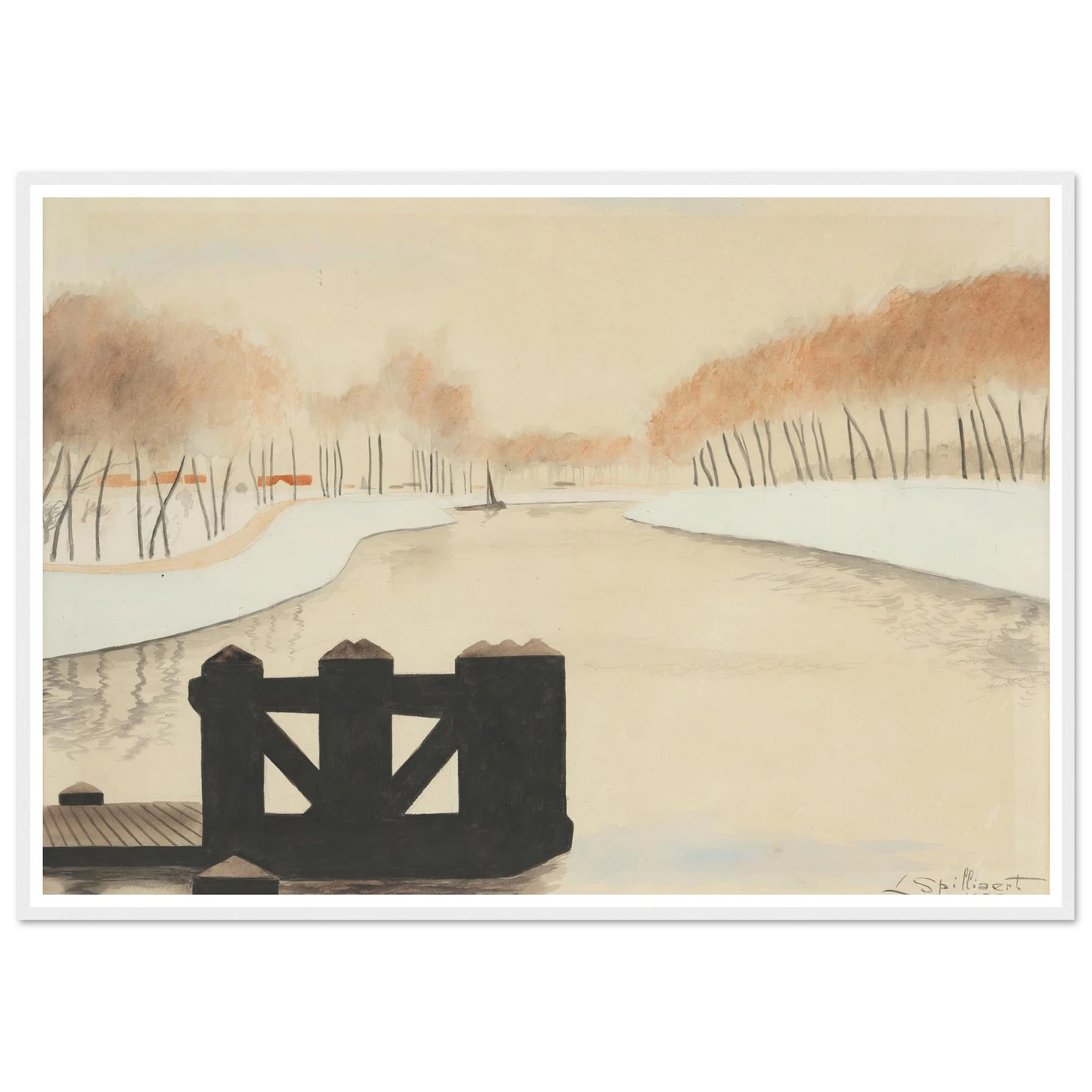 De Keignaertkreek in Zandvoorde (1933) Art Print | Leon Spilliaert-Quipham Collections
