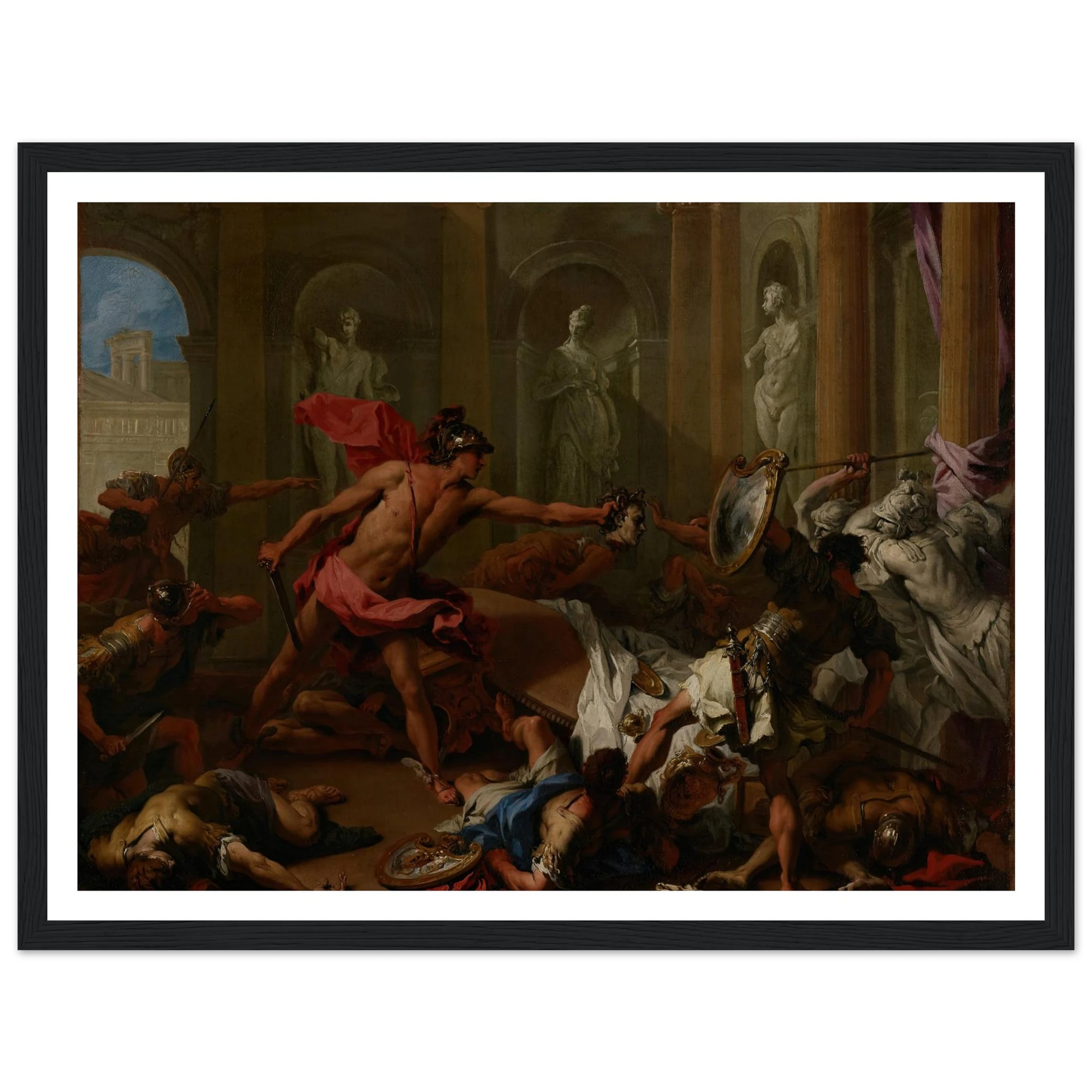 Perseus Confronting Phineus With The Head of Medusa (1705–1710) Art Print | Sebastiano Ricci-Quipham Collections