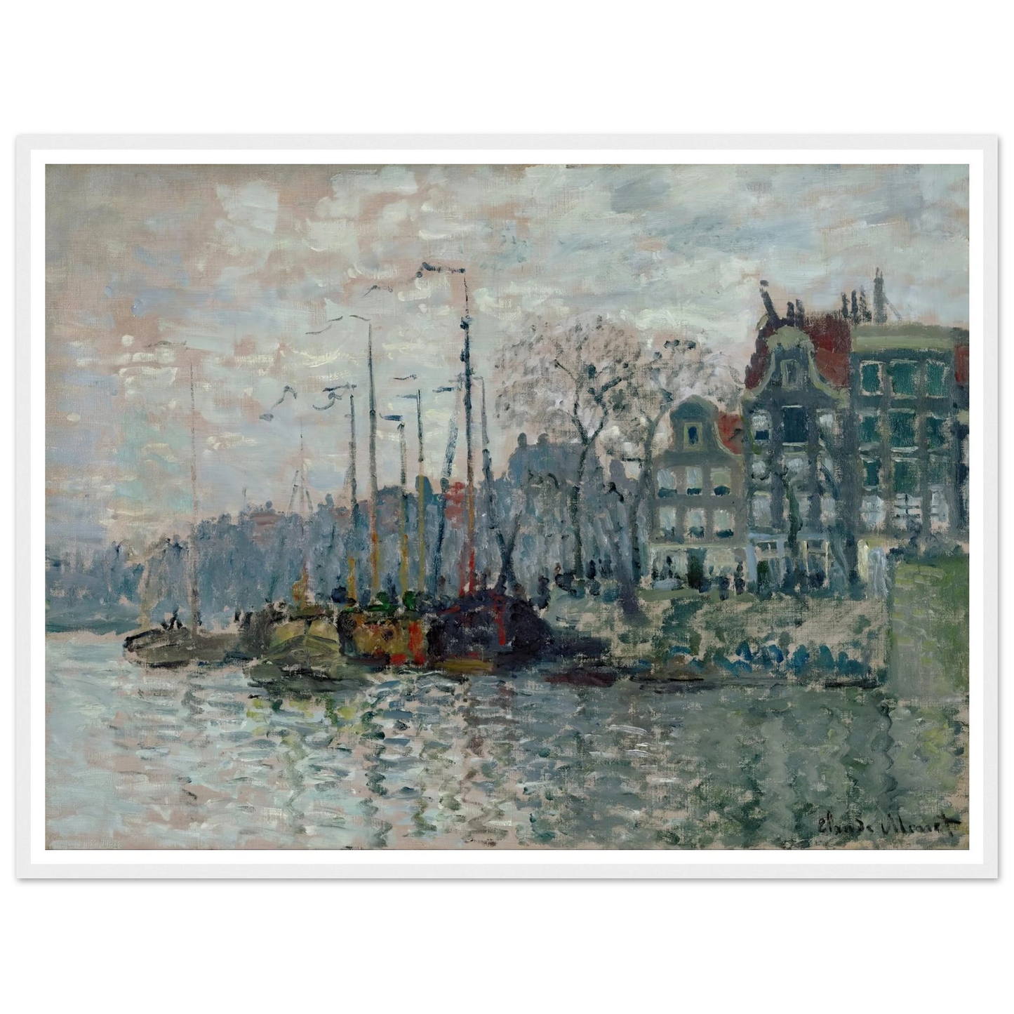 View of the Prins Hendrikkade and the Kromme Waal in Amsterdam (1874) Art Print | Claude Monet-Quipham Collections