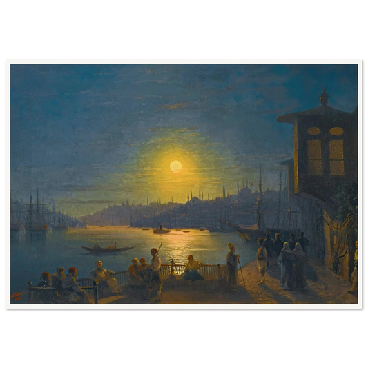 Moonrise Over The Golden Horn (1886) Art Print | Ivan Konstantinovich Aivazovsky-Quipham Collections