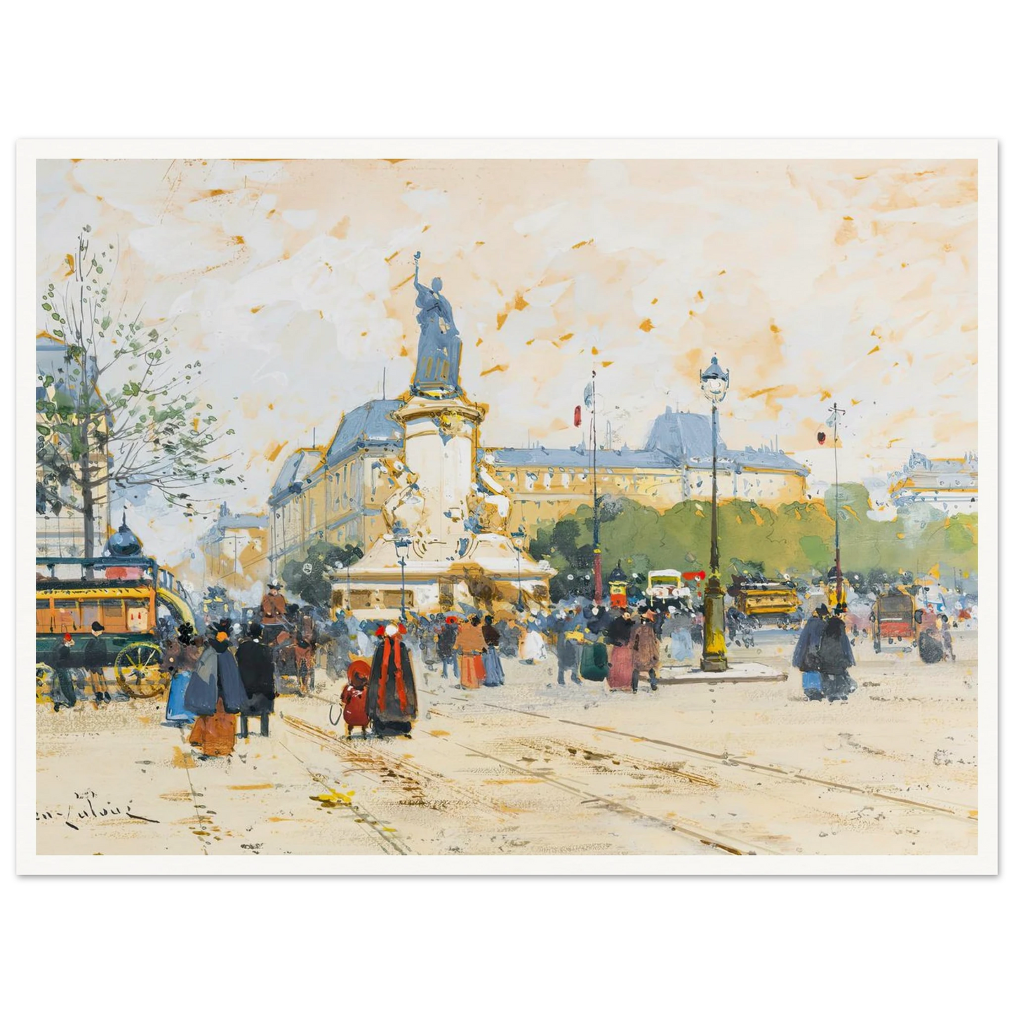 La Place De La République Art Print | Eugene Galien Laloue-Quipham Collections