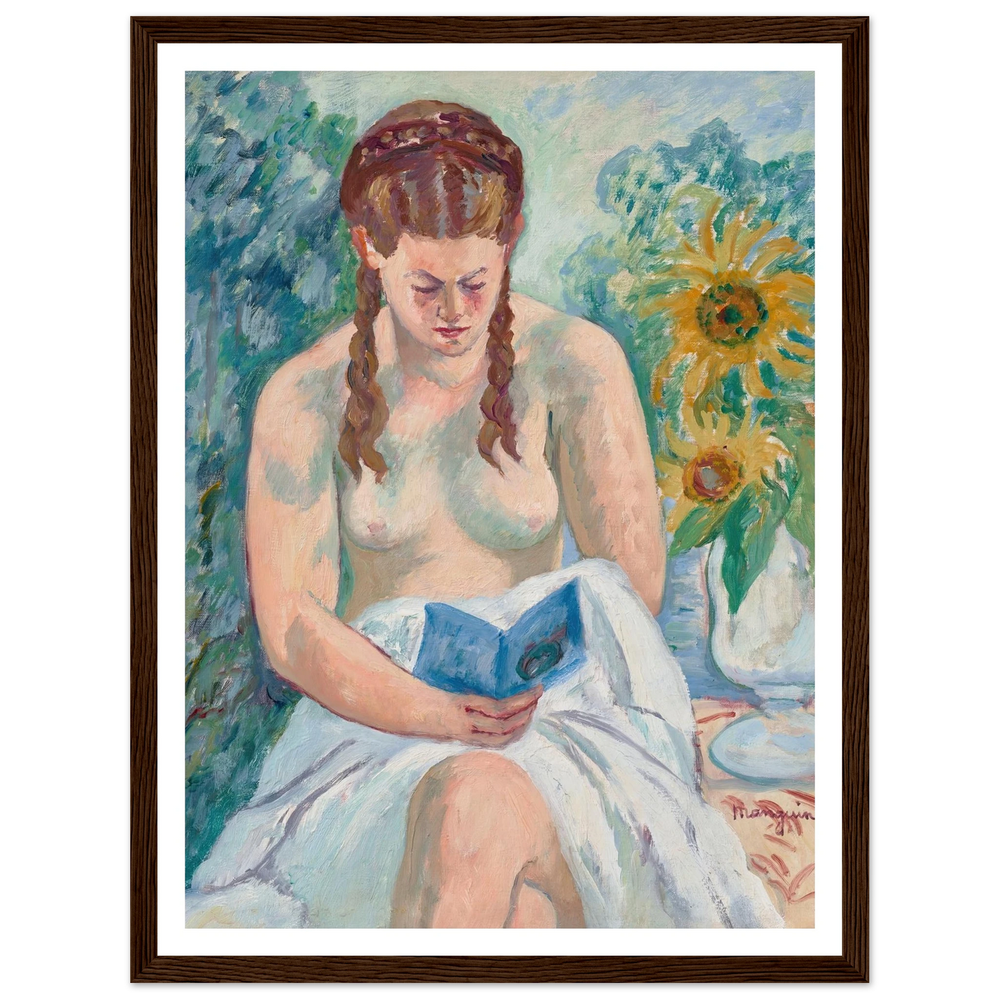 Geneviève Sauty nue lisant (1945) Art Print | Henri Manguin-Quipham Collections