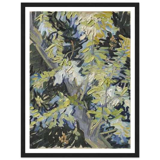 Acacia in Flowers Art Print | Vincent van Gogh - Framed Poster - 30x40 cm / 12x16″ - Black frame