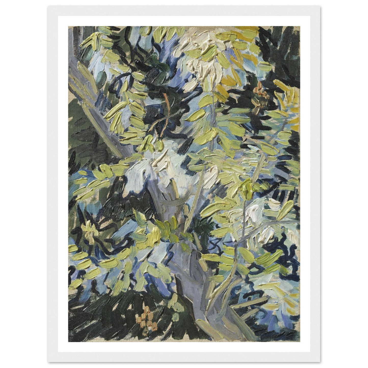 Acacia in Flowers Art Print | Vincent van Gogh - Framed Poster - 30x40 cm / 12x16″ - Black frame