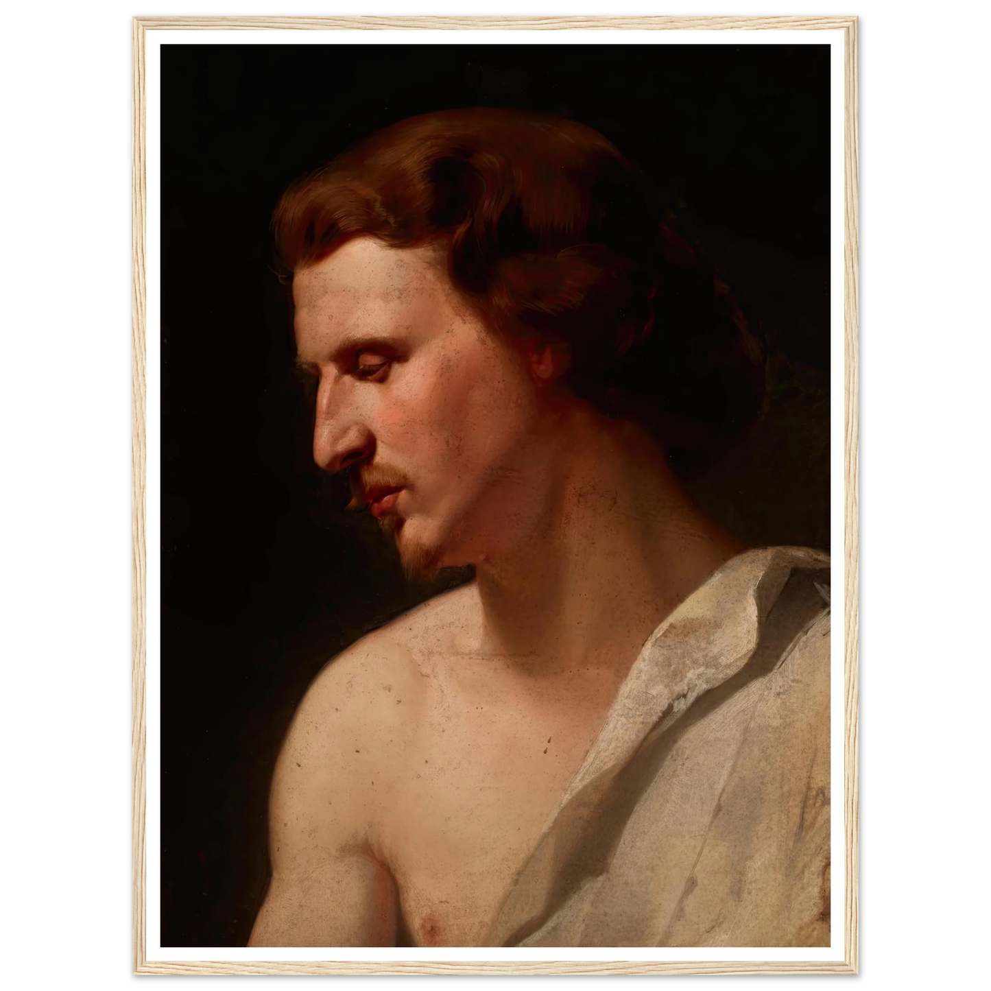 Academic study – young man (1859) Art Print | Jan Matejko - Framed Poster - 30x40 cm / 12x16″ - Black frame