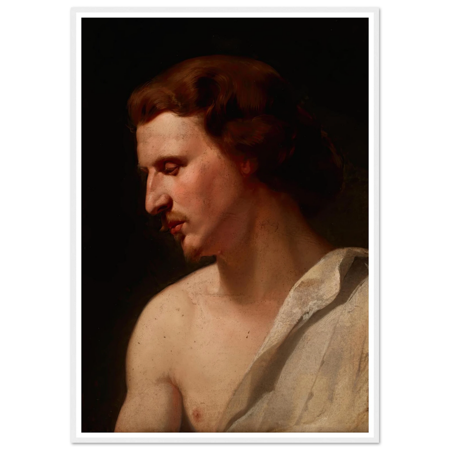 Academic study – young man (1859) Art Print | Jan Matejko - Framed Poster - 30x40 cm / 12x16″ - Black frame