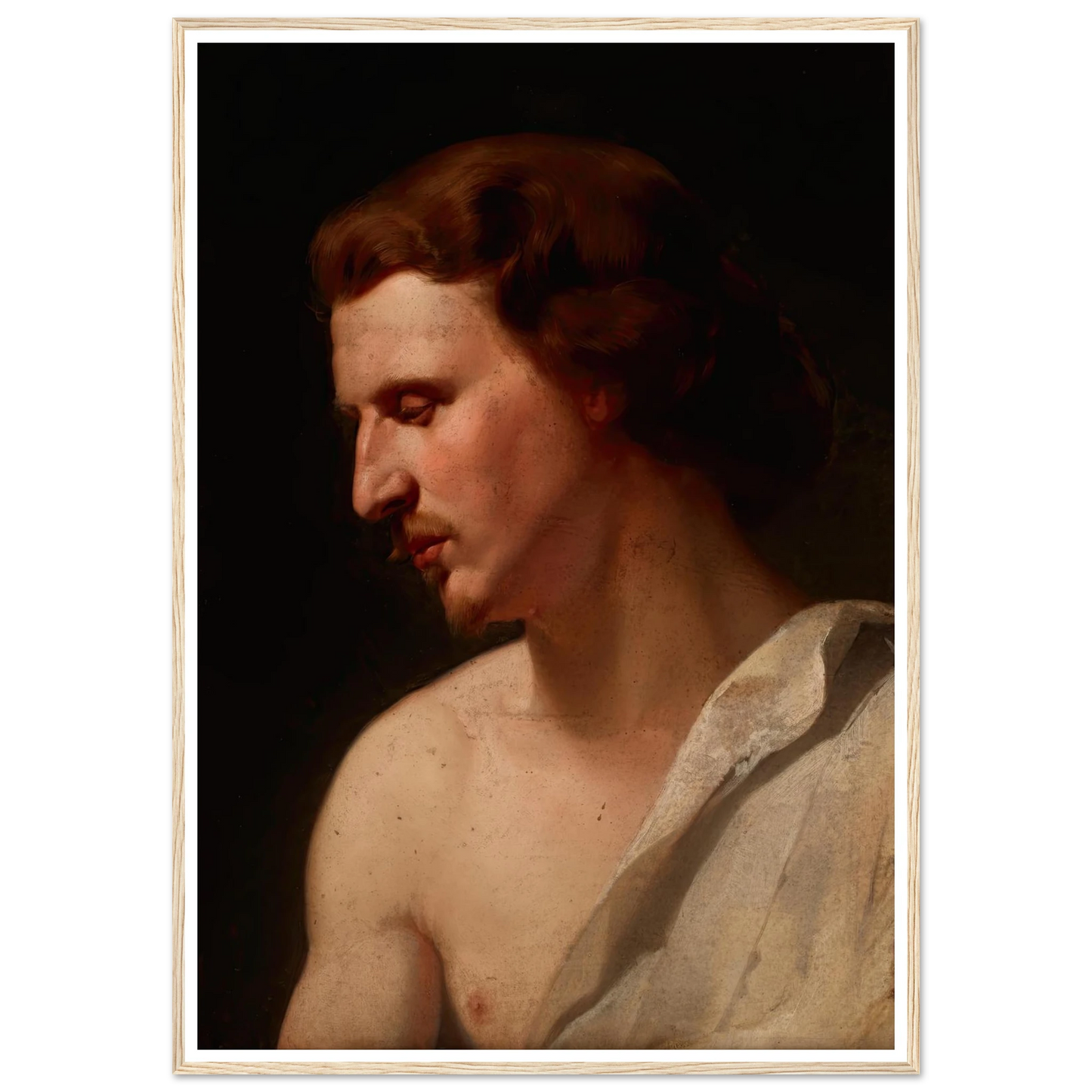 Academic study – young man (1859) Art Print | Jan Matejko - Framed Poster - 30x40 cm / 12x16″ - Black frame