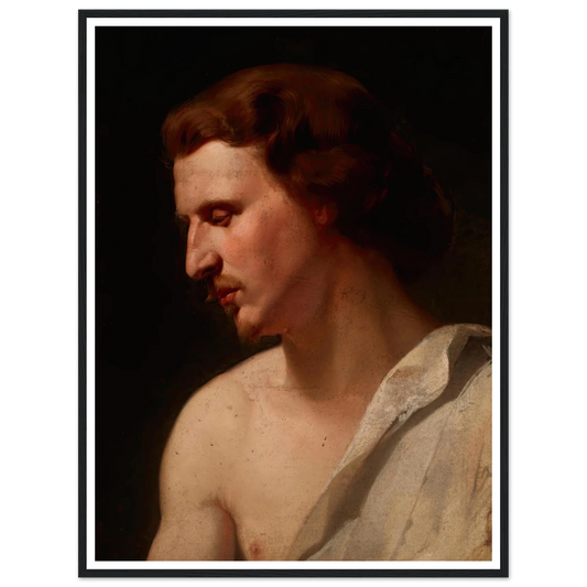 Academic study – young man (1859) Art Print | Jan Matejko - Framed Poster - 30x40 cm / 12x16″ - Black frame