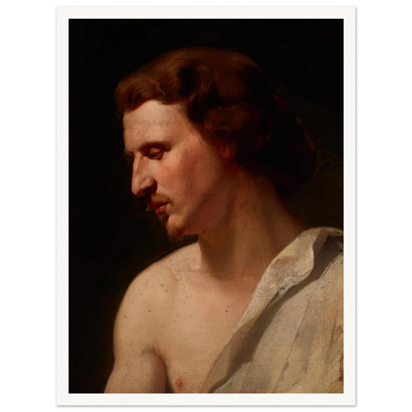 Academic study – young man (1859) Art Print | Jan Matejko - Framed Poster - 30x40 cm / 12x16″ - Black frame