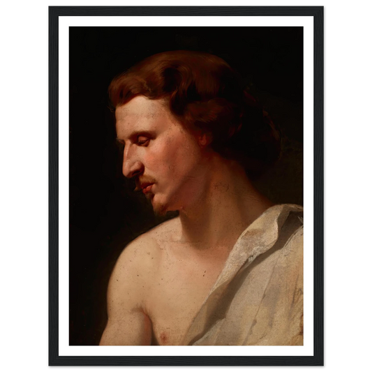 Academic study – young man (1859) Art Print | Jan Matejko - Framed Poster - 30x40 cm / 12x16″ - Black frame