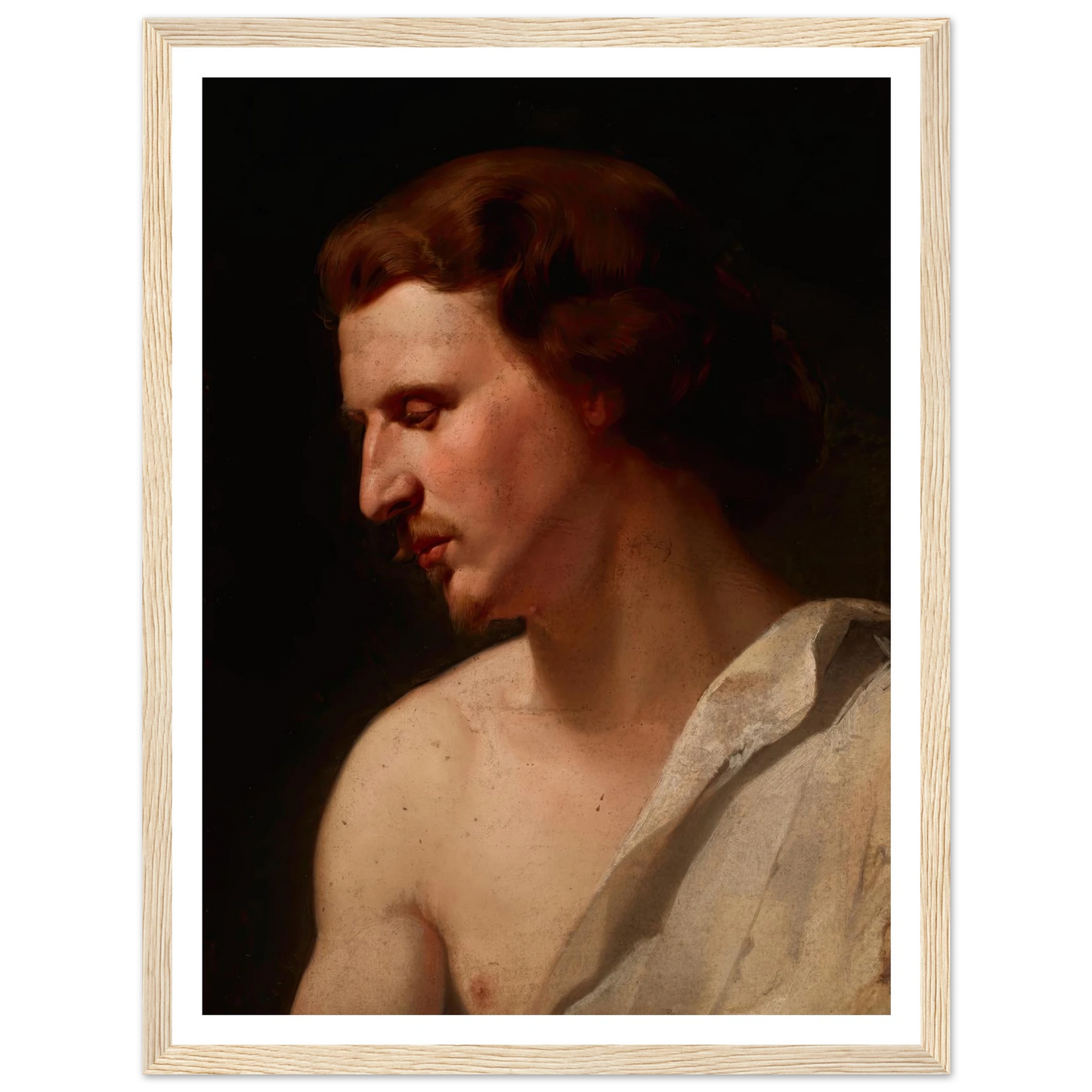 Academic study – young man (1859) Art Print | Jan Matejko - Framed Poster - 30x40 cm / 12x16″ - Black frame