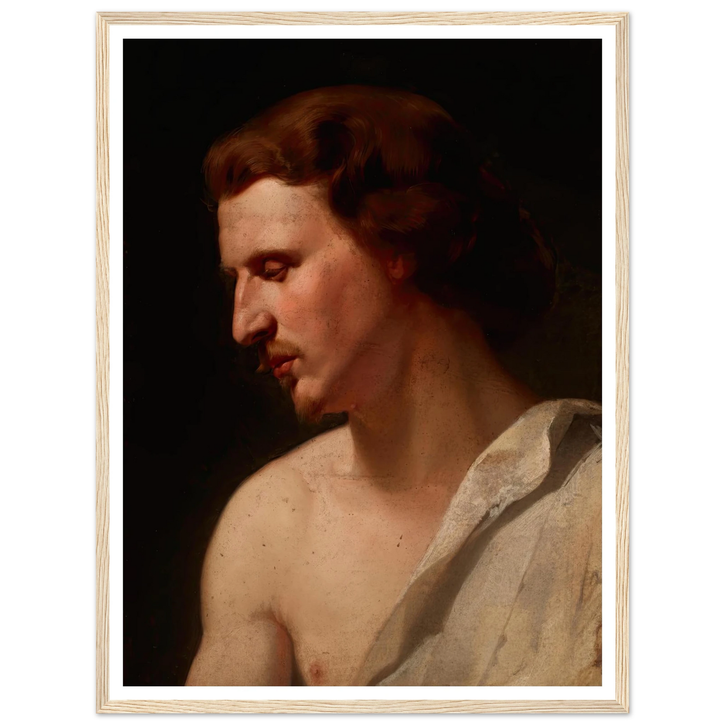 Academic study – young man (1859) Art Print | Jan Matejko - Framed Poster - 30x40 cm / 12x16″ - Black frame