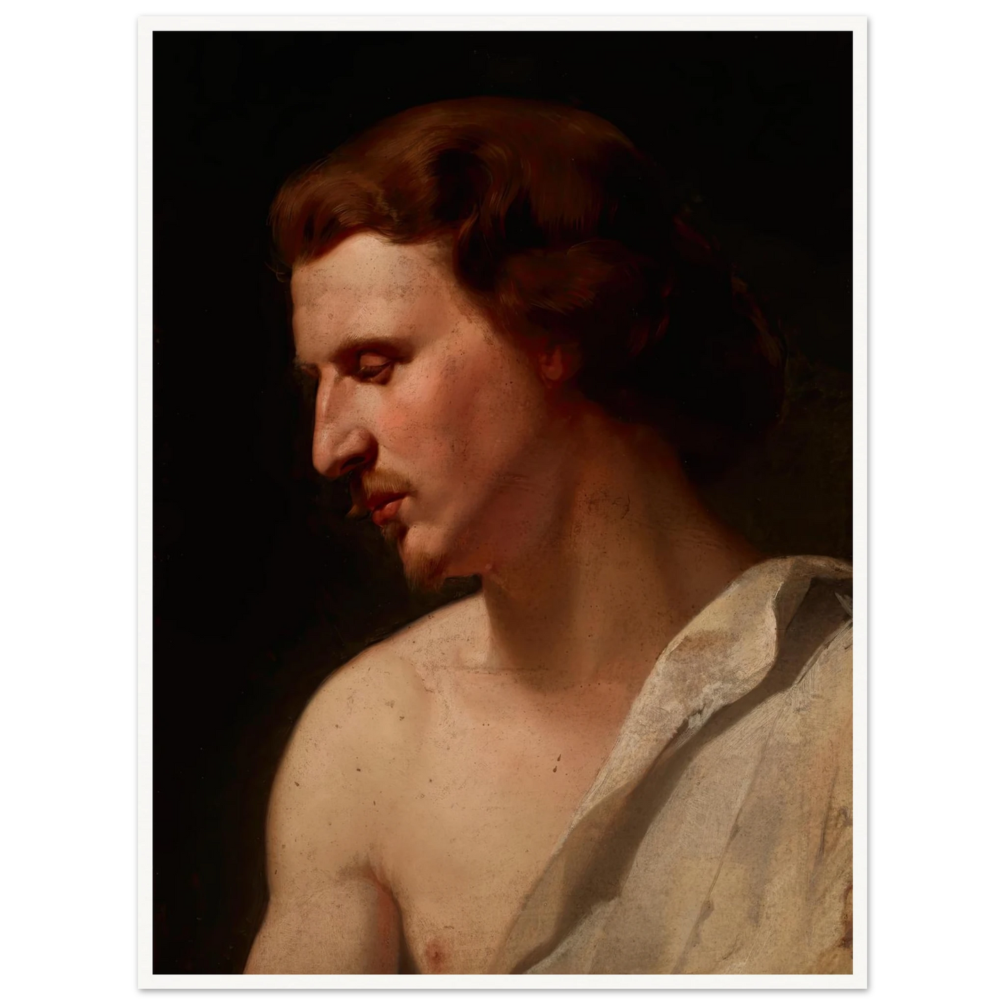 Academic study – young man (1859) Art Print | Jan Matejko - Framed Poster - 30x40 cm / 12x16″ - Black frame