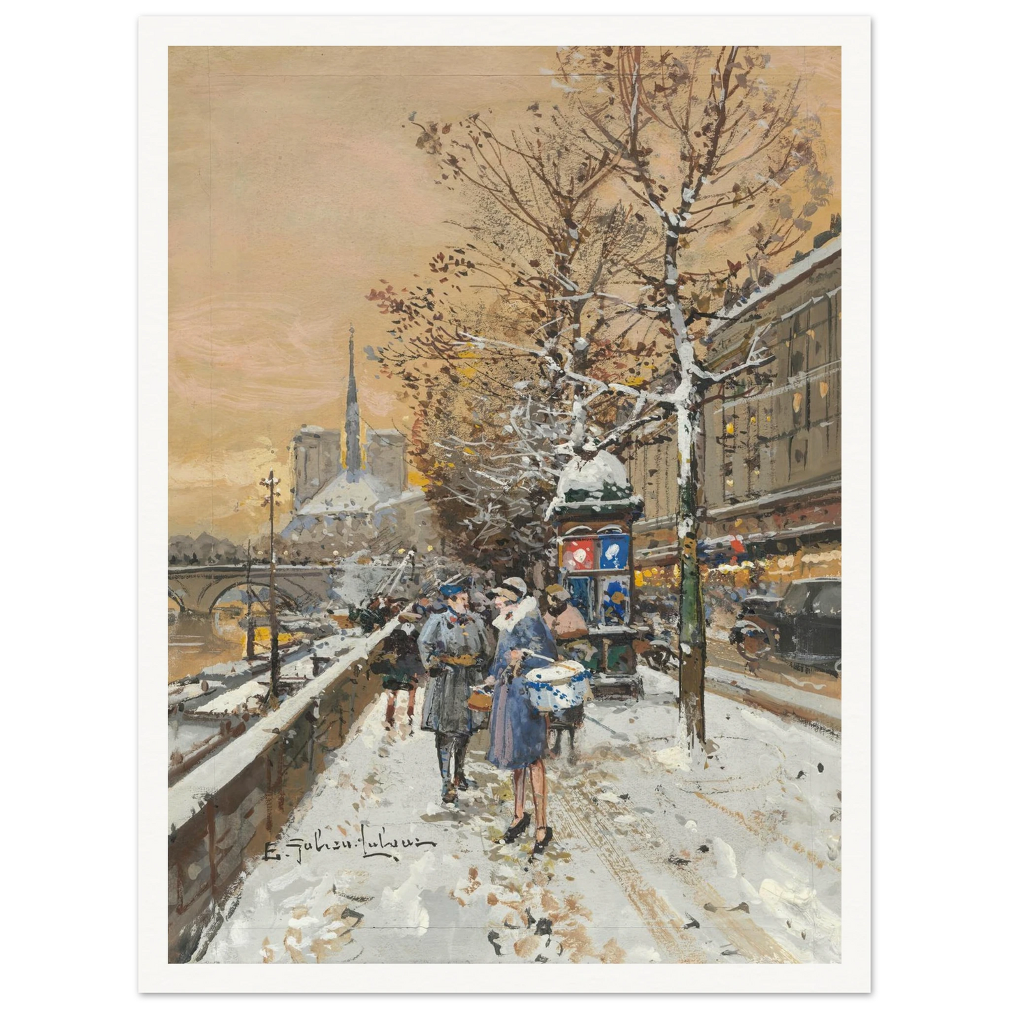 An assignation along the Seine Art Print | Eugene Galien Laloue-Quipham Collections
