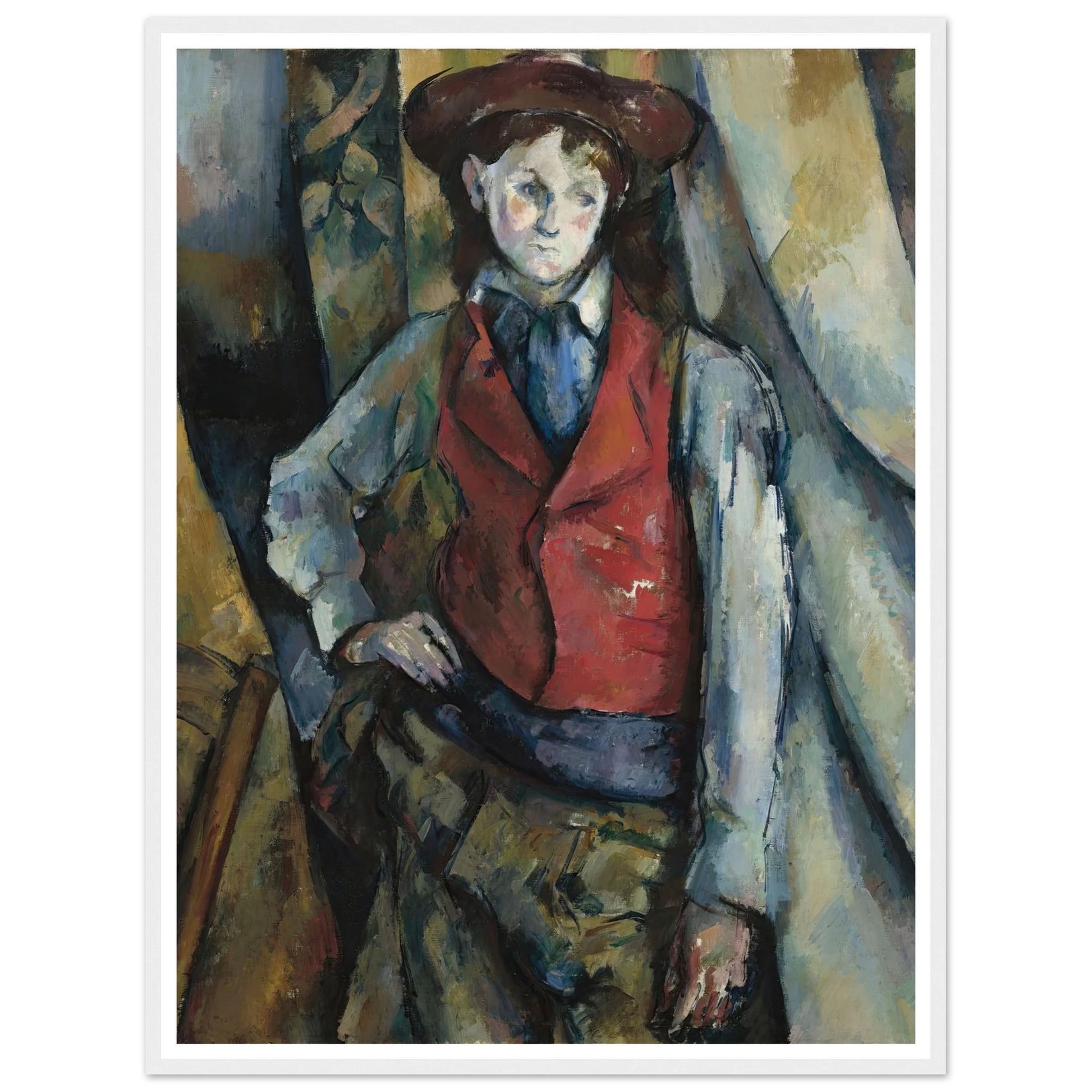 Boy in a Red Waistcoat (1888-1890) Art Print | Paul Cezanne-Quipham Collections
