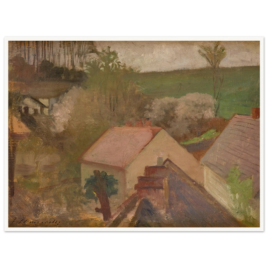 Countryside Landscape with Houses (1904-1908) Art Print | Jacek Malczewski-Quipham Collections